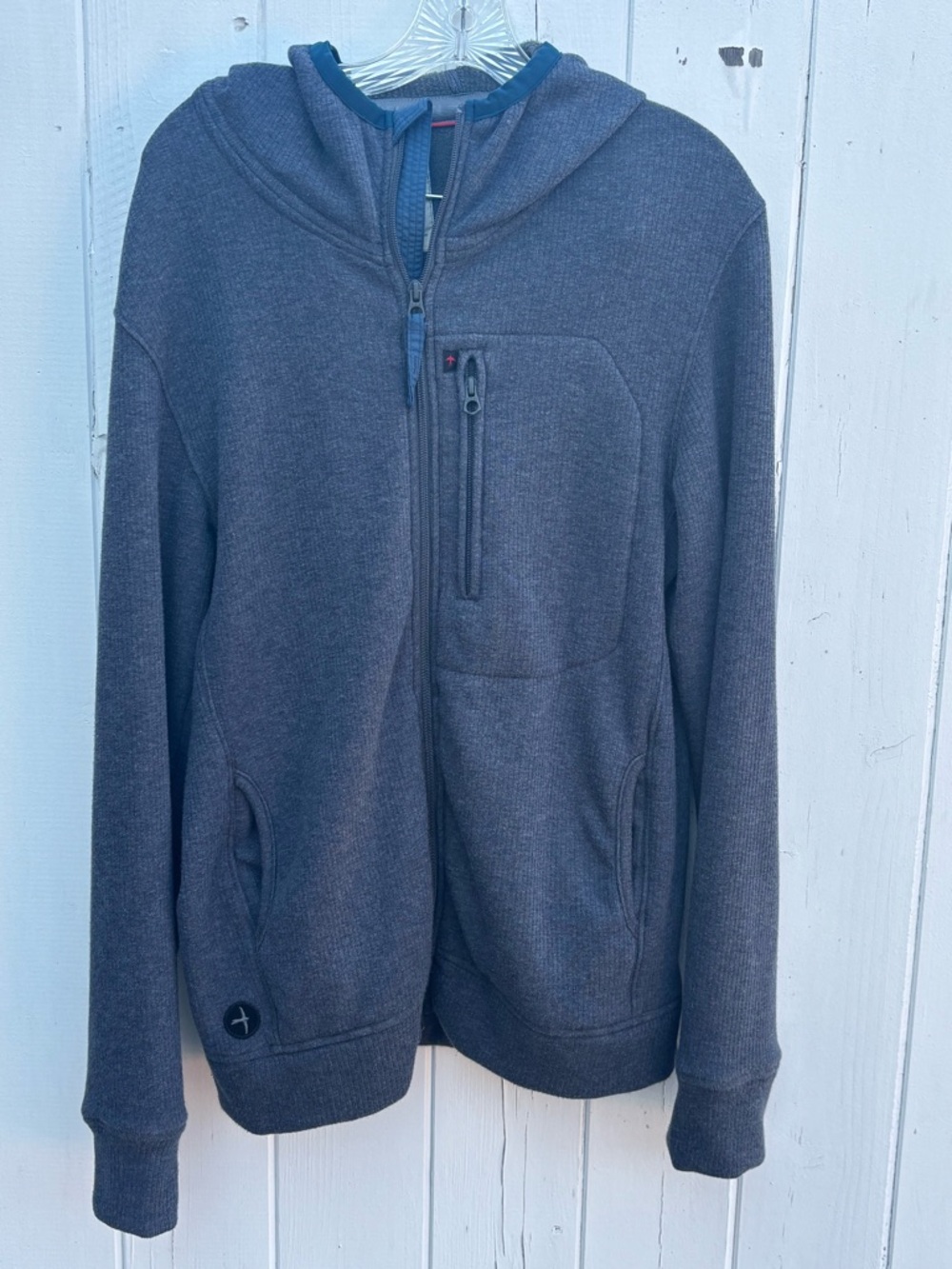 Relwen Gray Zip Up Hoodie Long Sleeve Large